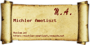 Michler Ametiszt névjegykártya
